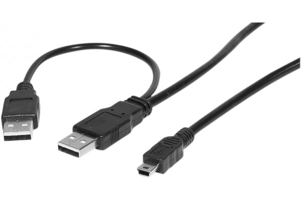 Cable 1 mini usb vers 2* usb 0.50 mètres